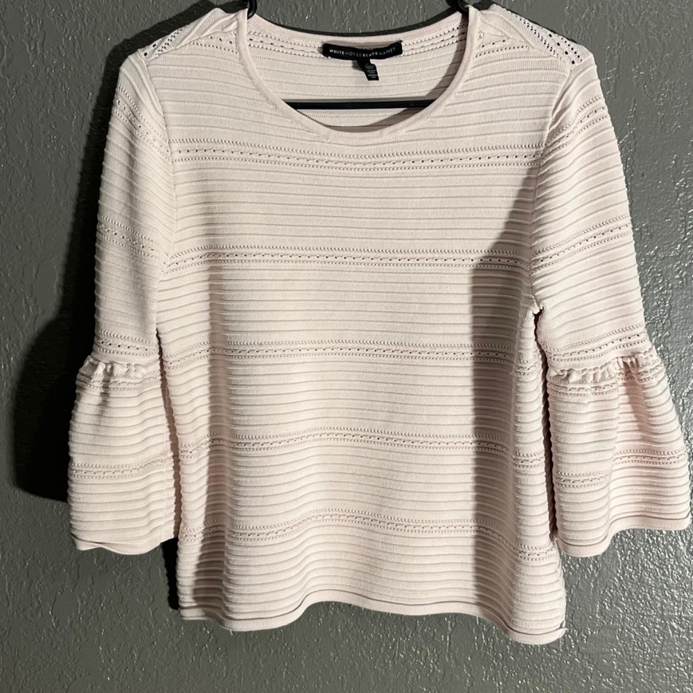 White House Black Market Light Pink Textured Blouse